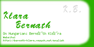 klara bernath business card